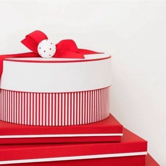 Sugar Paper Round Striped with Bow 10.25” Round Gift Storage Box - Picture 4 of 8